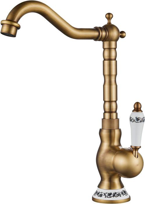 FWZZQ Robinet Lavabo Antique Laiton – Mitigeur Monocommande Rotatif 360° – Style Rétro Brossé Bronze Huilé