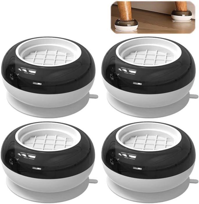 4 Pièces Tapis Anti Vibration Machine a Laver, Support Machine a Laver en Caoutchouc Anti