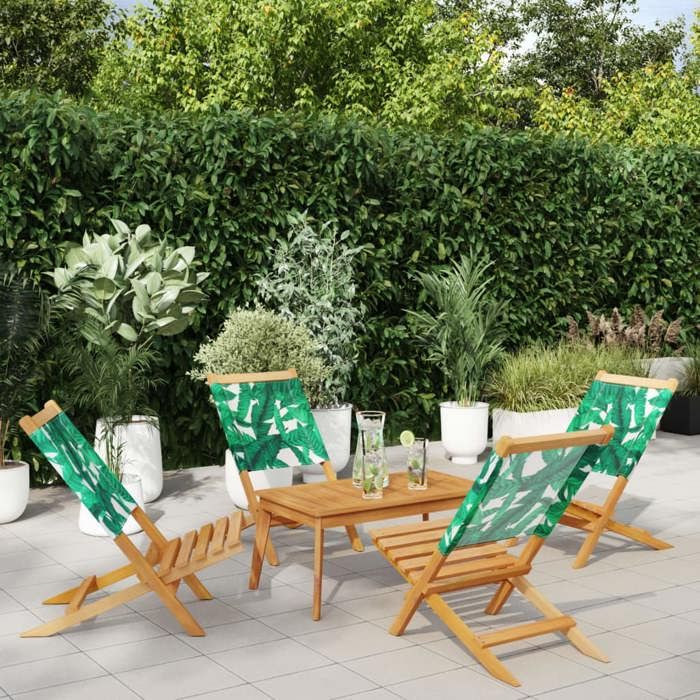 Vidaxl Chaises pliantes de jardin Poly rotin et bois d'acacia lot de 6 - vue 7