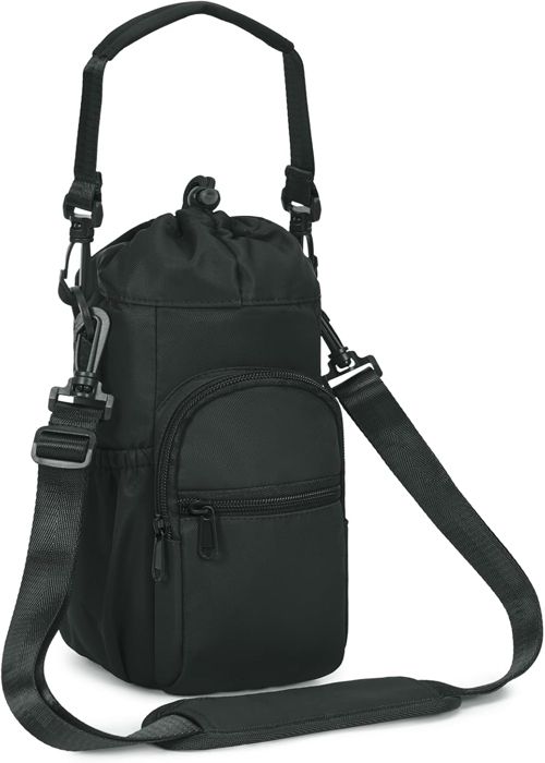 MOUMOUTEN Porte Bouteille Bandouliere, Sac Porte Bouteille Isotherme Couvercle Isolé Pour Bouteille D'Eau 1L, Pochette Transport NéOprèNe Avec BandoulièRe RéGlable Pour Les Sports Plein Air(Bleu