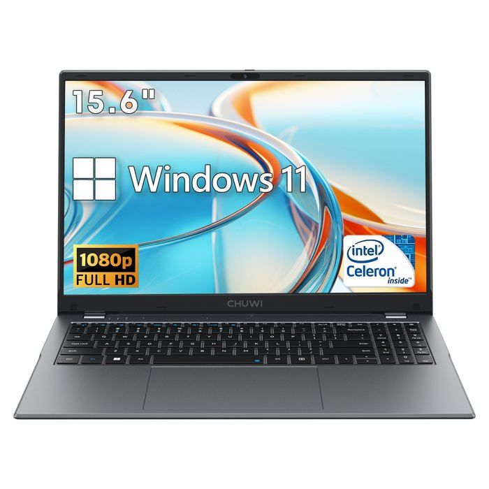 CHUWI HeroBook Plus 15.6 FHD  Intel N4020 8Go RAM 256Go SSD  Ultra-fin Webcam HD – Idéal télétravail & bureautique mobile