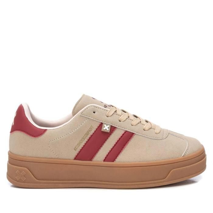 XTI Xti 14348303 — Baskets femme beige en antelina semelle double épaisse antidérapante semelle intérieure amovible