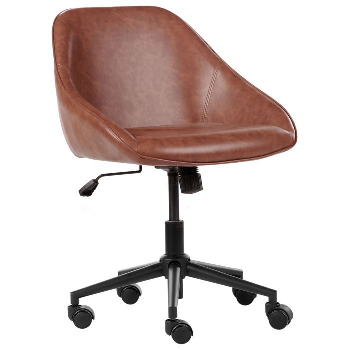 Chaise de bureau BARDSDALE Cuir PU Marron Chaise de bureau BARDSDALE Cuir PU Marron