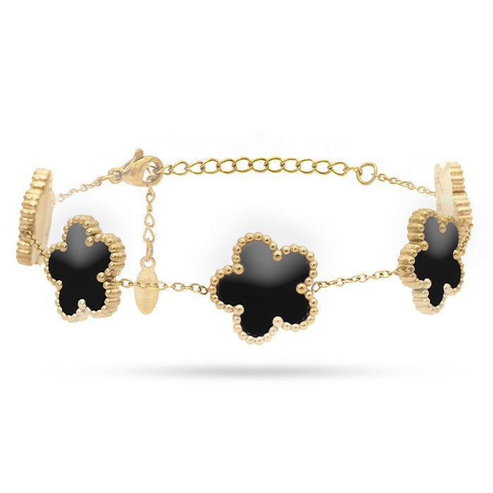 Bracelet Fleurs Noires Or Bracelet Fleurs Noires Or