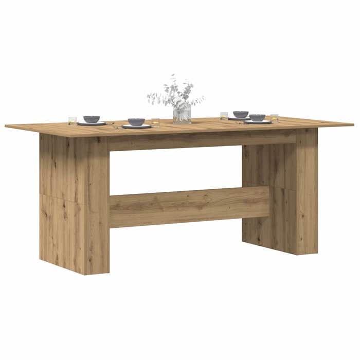 Table à manger chêne artisanal - WIENS - 180x90x76 cm - Bois dingénierie - Brun - Style Scandinave Moderne