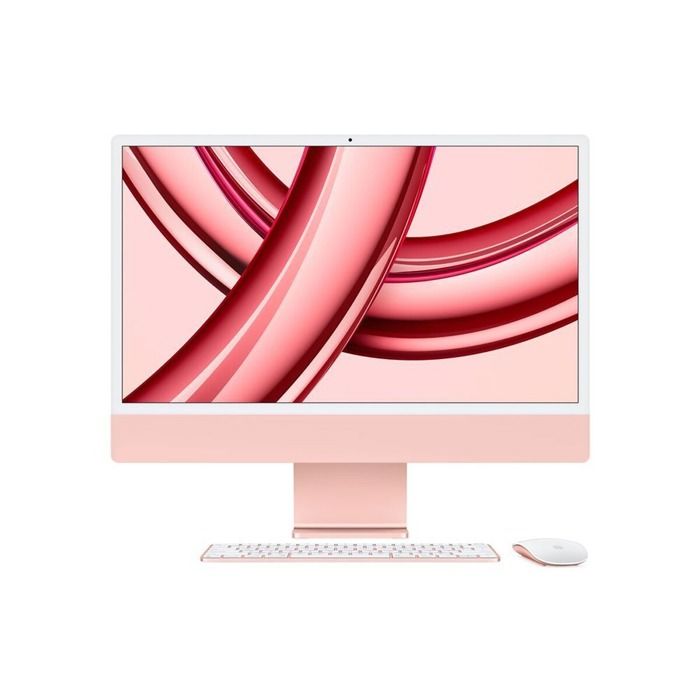 iMac Apple 24 écran retina 45K 256 Go SSD 8 Go RAM Puce M3 CPU 8 cœurs GPU 10 cœurs Rose Reconditionné