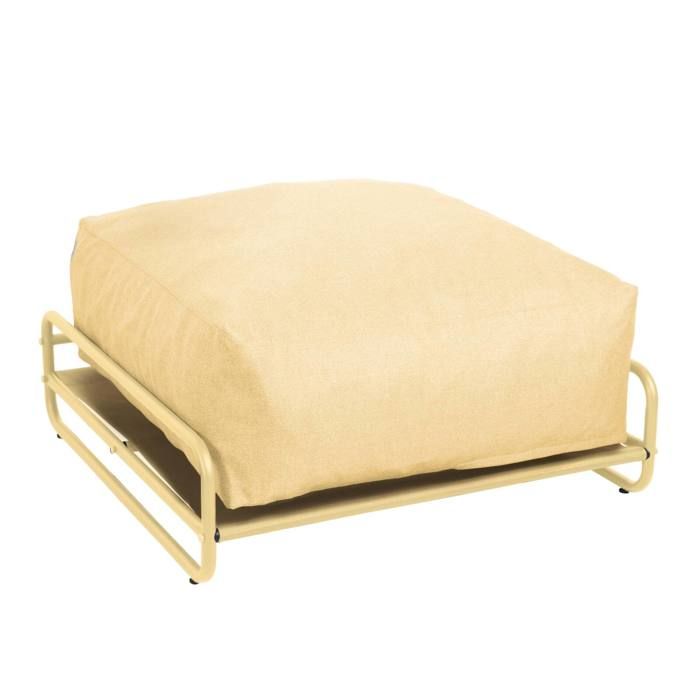 Pouf pour salon de jardin modulable avec structure jaune clair Mixi Oviala
