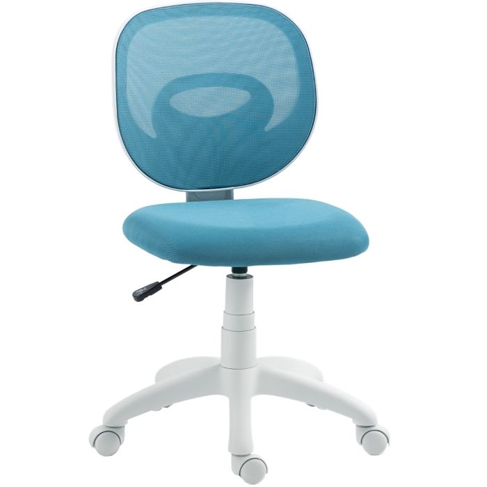Chaise de bureau ergonomique - Dossier en forme de C - Réglable en hauteur - Bleu - 59.5x53x89 cm - Dossier en filet