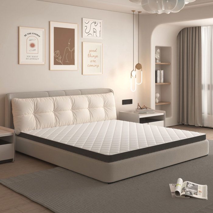 Matelas mi-ferme 160x200 cm fermeté H3 7 cm dépaisseur Ergonomique 7 zones Mousse Blanc