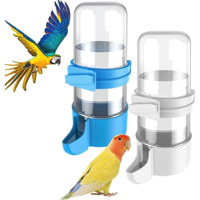 2 Distributeur deauPlastique robusteCapacité 240 mlAccessoire cageOiseauPerroquetPerruche .