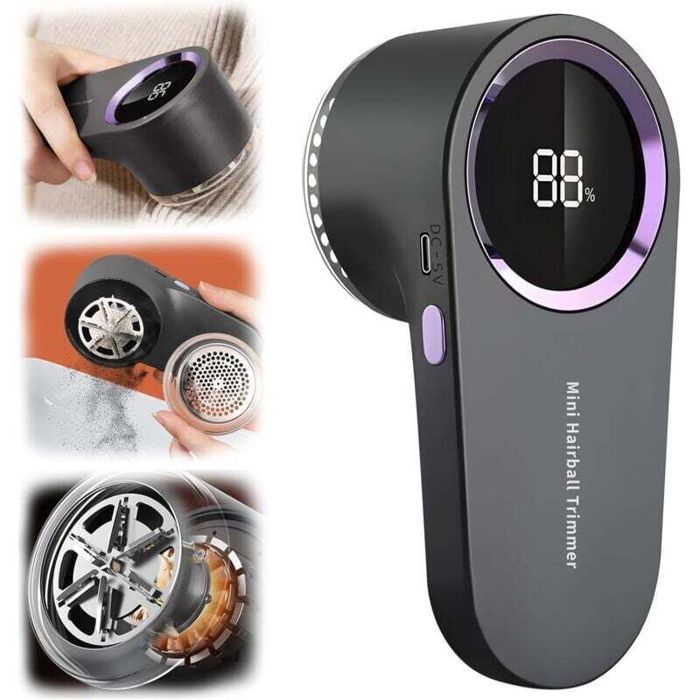 Rasoir anti-peluches rechargeable épilateur électrique portable pour pulls écran LED numérique élimine les bouloches des pulls