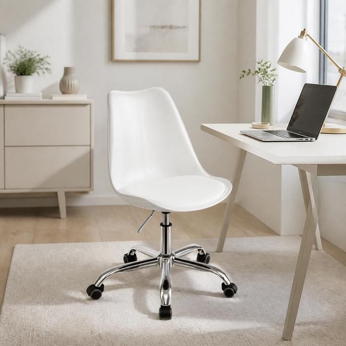 Chaise de bureau roulante - PAGE LIVING - pivotante sans accoudoirs - assise ergonomique - réglable - roulettes PU