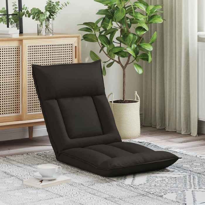 Chaise intérieure moderne vidaXL Fauteuil de sol ajustable Noir Simili cuir(15155）