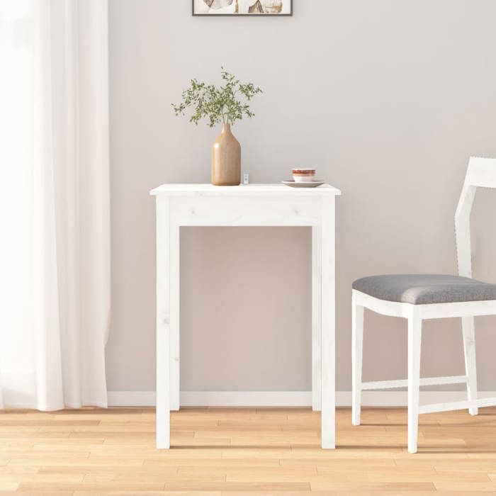Table à manger intemporel (1 pc) - vidaXL - Table intérieure - bois de pin massif - blanc - 55 x 55 x 75 cm@dfk72s