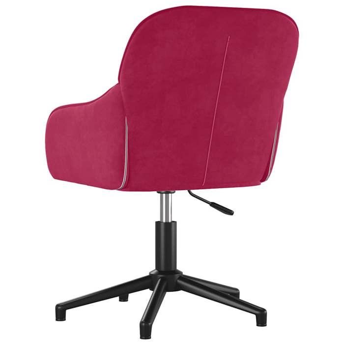 Chaise pivotante de bureau Rouge bordeaux Velours_2 ans garantie_30417