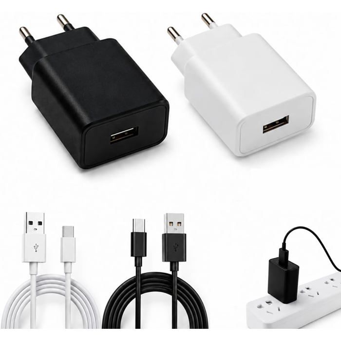 Lot de 2 Adaptateurs USB 5V-2A