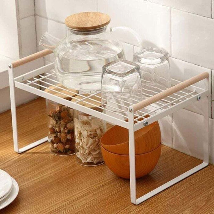 Étagère Cuisine - MAX® - Rangement Épices Empilable - Blanc 35x21x20cm - Métal Organisateur Placard Coin Étagère Cuisine - MAX® - Rangement Épices Empilable - Blanc 35x21x20cm - Métal Organisateur Placard Coin