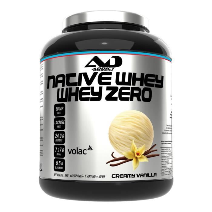 Addict Sport Nutrition - Native Whey Zero - Creamy Vanilla 2000g