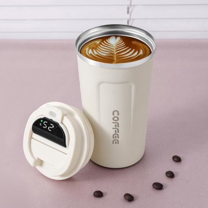 Tasse Isotherme Portable En Acier Miroir - Avec Support - Neuf