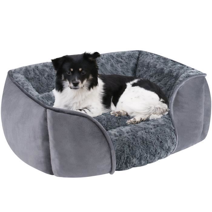Comparer les prix de Panier,  Lit pour Petit Moyen Chien et Chat, Lit Moelleux Anti-anxiété avec Espace pour la tête, Panier apaisant, Gris, 63X53X20 cm