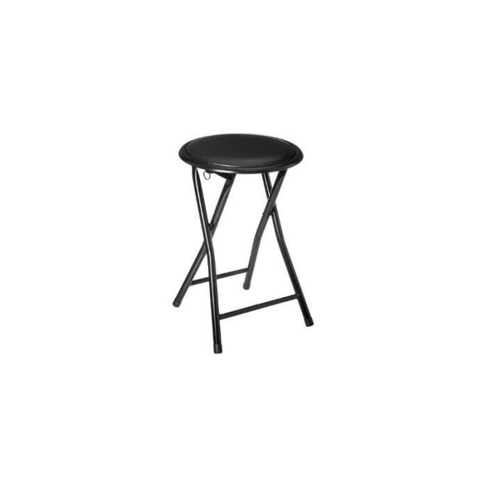 Lot De 2 Tabourets Pliants – 31x30x30cm, Assise Oxford, Capacité 90kg, Sac De Rangement Inclus, Noir