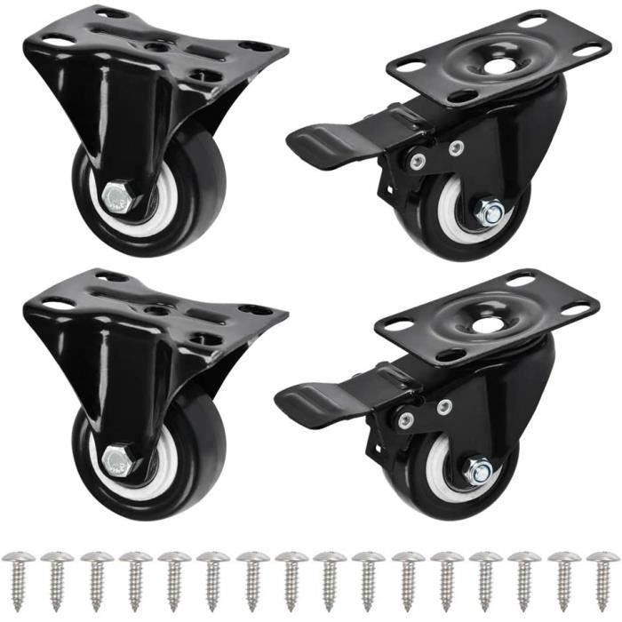 Lot De 4 Roulettes Nylon Polyamide 30 Mm – Diam. 30 Mm, Largeur 30 Mm, Alésage 6 Mm, Qualité UE