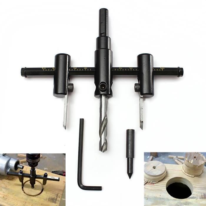 Réglable Cercle Trou Scie Cutter 30mm-200mm Bois Bricolage Alliage Acier