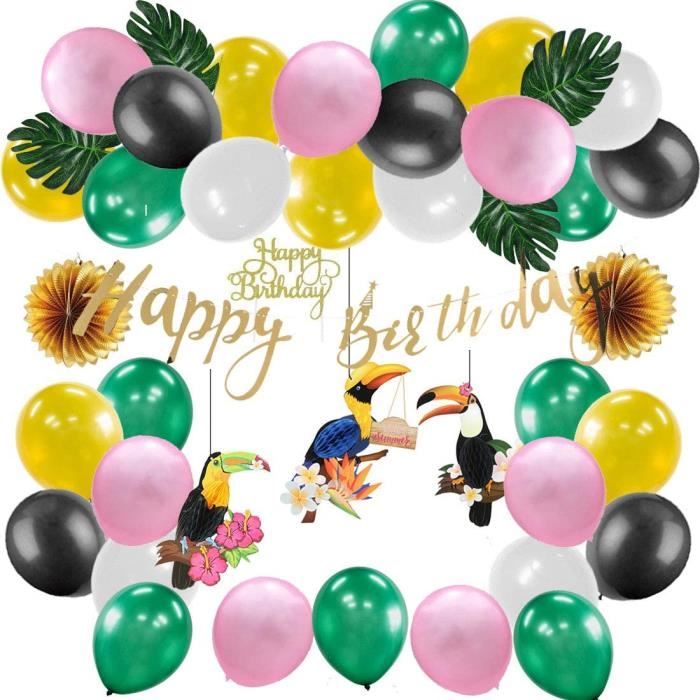 Decoration Anniversaire Tropical Happy Birthday Kit Toucan Deco