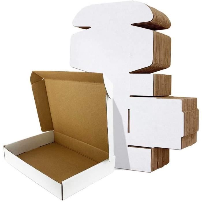 Boîtes d'expédition en carton blanc, 15.2X15.2X5CM plus dur et plus fort  courrier postal cadeau paquet de mariage petit colis [173] - Cdiscount  Bricolage