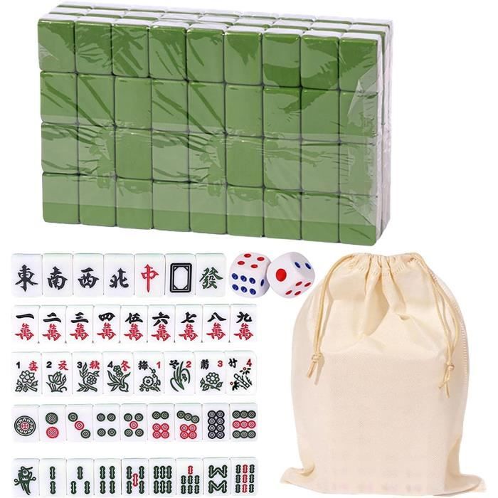 TPLIK Juego de Juegos de Mahjong China, 144 Azulejos China Tradicional Mahjong Juegos con Bolsa de Almacenamiento, Mantel Familia de Viaje para Estilo Chino Juego Jugar,Azul,40mm TPLIK Juego de Juegos de Mahjong China, 144 Azulejos China Tradicional Mahjong Juegos con Bolsa de Almacenamiento, Mantel Familia de Viaje para Estilo Chino Juego Jugar,Azul,40mm