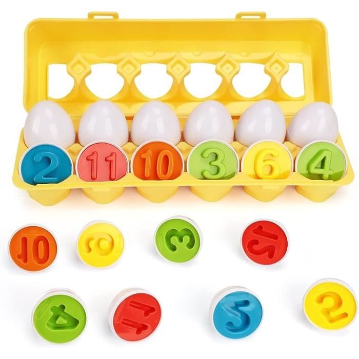 Jouets à empiler et de tri,Jouet Bebe 6 - 24 Mois, Jouet Montessori Faux  Oeufs De Poule - Jouets D'Activité Et De DéVeloppement