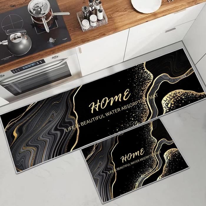 Mrcrypos Lot De 2 Tapis De Cuisine Rembourrés Anti-fatigue En PVC Antidérapant Et Imperméable Pour Cuisine, évier, Buanderie, Bureau