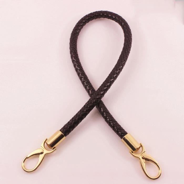 2 Poignées De Sac En Cuir PU PandaHall - Sangles De Remplacement Noir Pour Sac à Main