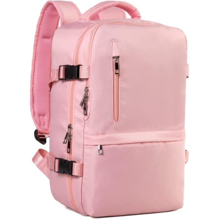 Sac à Dos Bagage Cabine 40x20x25 pour Ryanair Wizzair Rose/Orange