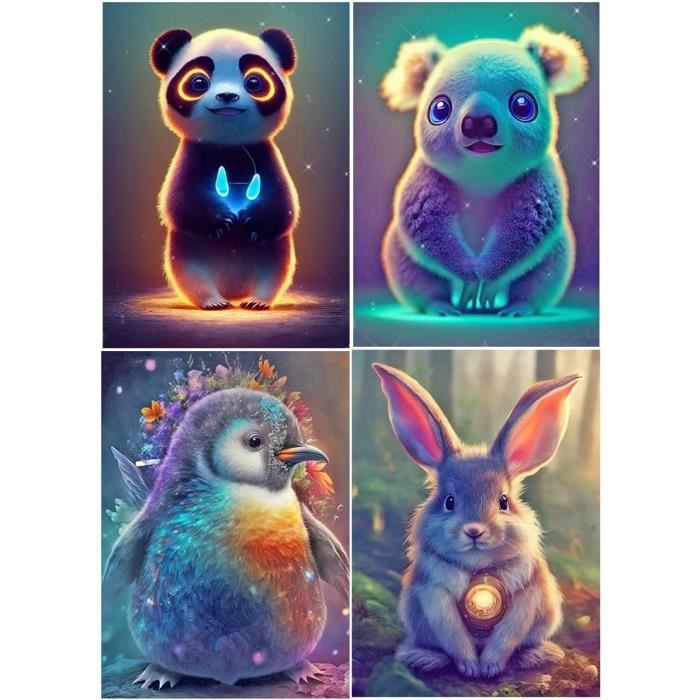 Lot De 4 Kits De Peinture Diamant 5D Pour Enfants, Peinture à Strass