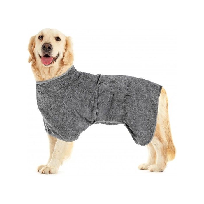 Mon ami Luki - Serviette peignoir microfibre - ANTHRACITE - taille 40 CM