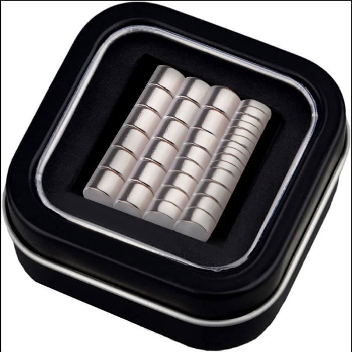 Lot De 50 Aimants En Néodyme - Argenté - Extra Puissants - Diamètre : 3 X 8 Mm - Aimants Puissants - Force D'adhérence