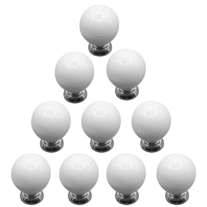 10 x placard en céramique porcelaine gris boutons de porte design unique ligne blanche