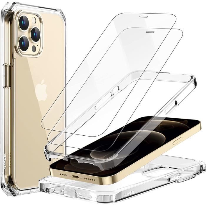 Pack De Protection Pour IPhone 12 Pro Max : Coque Noire + Verre Trempé - Marque Little Boutik