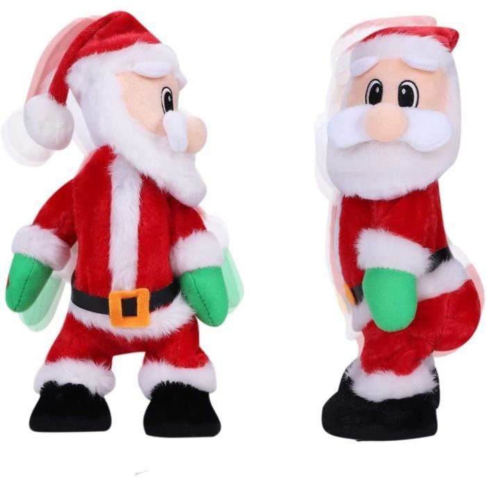 CD-Père Noël Jouet Musical Jouet Noël Électrique Peluche Poupées Noël Danse Chanter Swinging Santa Drôle Danse Poupée Wig[1288]