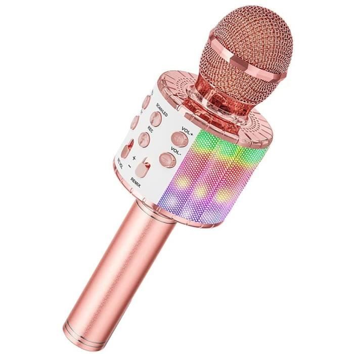 Microphone Karaoké Sans Fil, Micro Karaoké Bluetooth Portable avec LED  Lumière Disco pour Enfants-Adultes Chanter, pour Fête A51 - Cdiscount Jeux  - Jouets