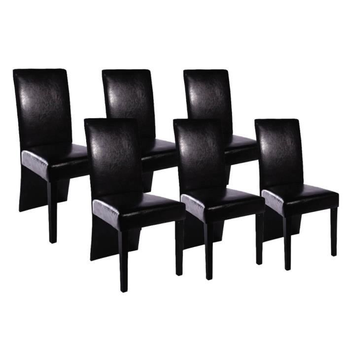 Lot de 6 Chaises de salle à manger Noir Contemporain - Chaise à dîner