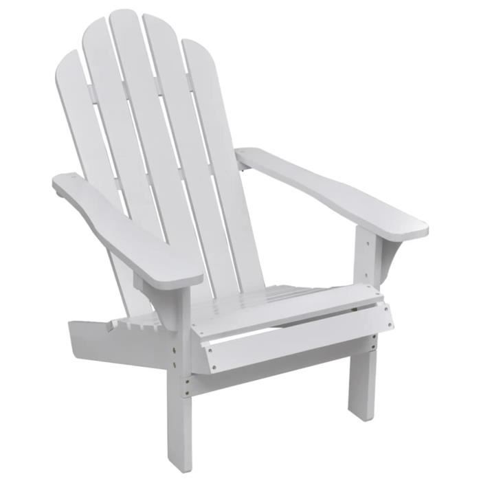 Chaise de jardin en bois blanc haut de gamme CHEZ STAR® - modèle Luxe FR1857 - Largeur 96 cm - Style naturel