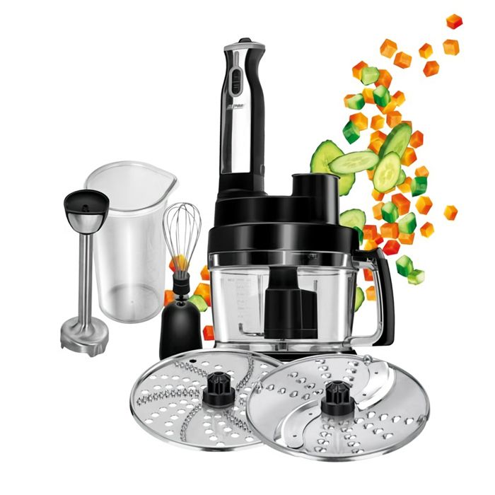 Robot Cuisine Multifonction Hachoir Pétrin Mélangeur fruits et Légumes MPM MRK-17 800W Noir