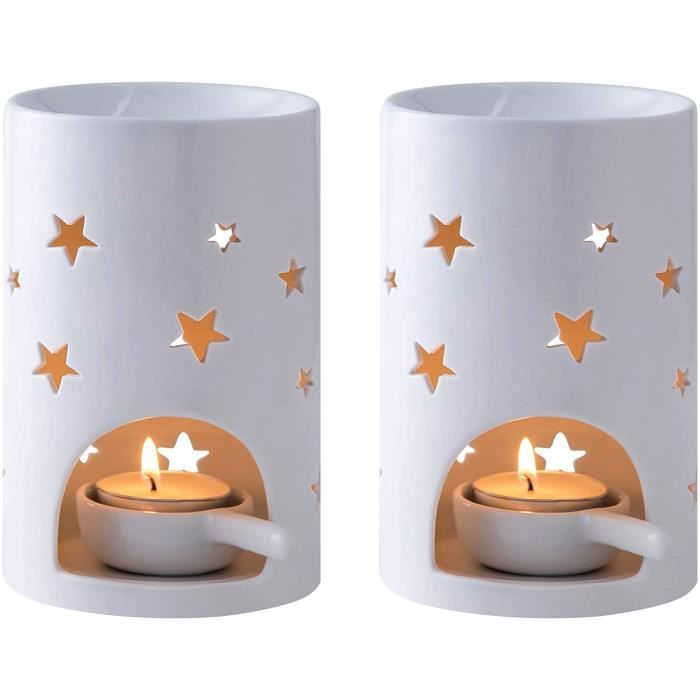 Lovecasa Bruleurs A Huile Essentielle Bougeoir Diffuseur En Ceramique Avec Porte Bougie Lampe De Nuit Pour Meditation 14 5 Cm Ca Cdiscount Maison