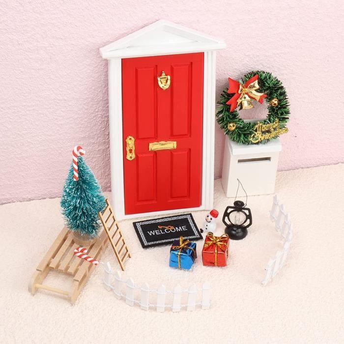 15PCS Porte du Lutin de Noël,Kit Loisirs Créatif Miniature