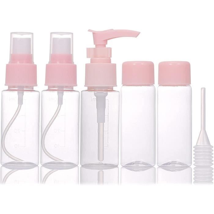 1 60ml Bouteille Rechargeable Vide avec Porte-clés Mini Bouteilles Transparentes Portables pour Le Voyage 5Pcs 30/50 Watkings Bouteilles en Plastique vides Conteneurs de Voyage vides 