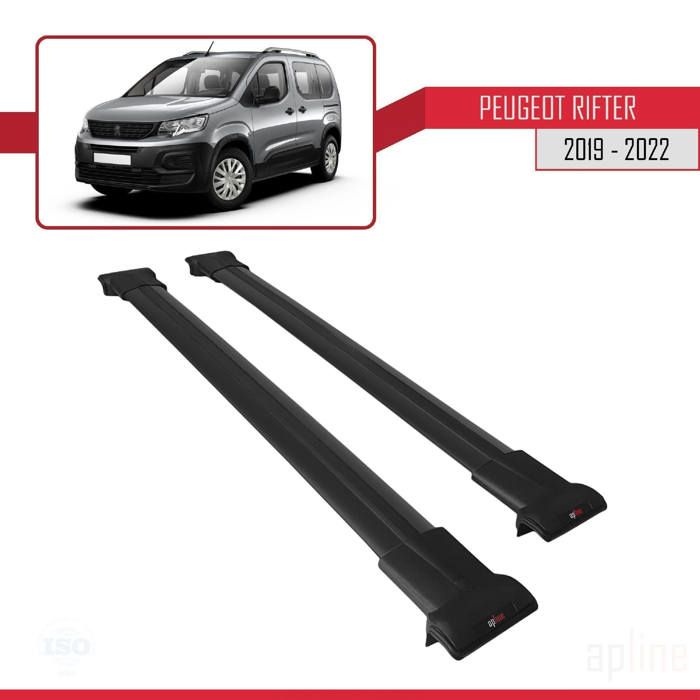 Pour Peugeot Rifter 2019-2023 Barres de Toit Railing Porte-Bagages de voiture FLY Modèle NOIR 333