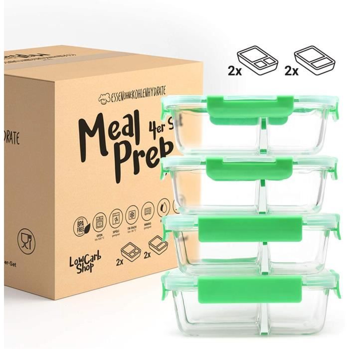 Igluu Meal Prep - Boîte Alimentaire Hermétique en Verre avec Couverts -  Contrôle des Portions Sans BPA - Compatible Micro-ondes,184 - Cdiscount  Maison