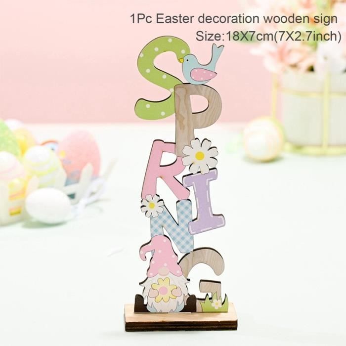 12 Pendentifs Lapin De Pâques En Bois | 9,4x5cm Avec Ficelle | Déco Suspension Festive | 6 Styles Différents